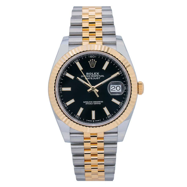 ROLEX DATEJUST 126333 41MM BLACK DIAL WITH TWO TONE JUBILEE BRACELET