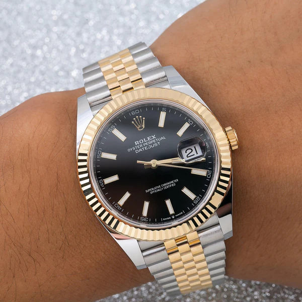 ROLEX DATEJUST 126333 41MM BLACK DIAL WITH TWO TONE JUBILEE BRACELET