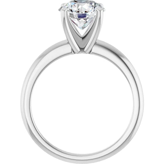 14K White 2CT Round Solitaire Engagement Ring Lab Grown